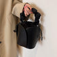 🎁Forró Akció 50% KEDVEZMÉNY✨ Kézzel Készült PU Bőr Zsinóros Vödör Táska -- Stílusos és Sokoldalú! 👜