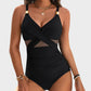 👙Summer Hot Sale 50%🩱Metallic Accent Mesh Panel One-Piece Swimsuit
