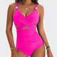 👙Summer Hot Sale 50%🩱Metallic Accent Mesh Panel One-Piece Swimsuit