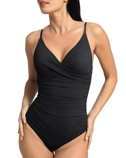 💖2025 Nyári Eladó 46% LE👙Ruched Cross-Front Sculpting egyrészes fürdőruha