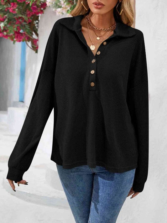 LUNE Félgombos Drop Shoulder Tee