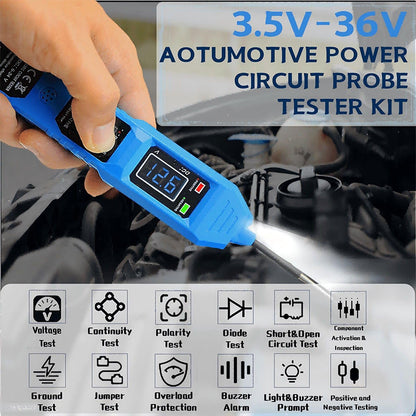 🔧 3.5-36V-os autóipari áramkörvizsgáló LED fénnyel – ⚡ Precíz hibaelhárítás és biztonságos, professzionális diagnosztika 🚗🛡️