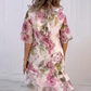 🔥 [S-4XL] 🌺 Rózsaszín sifon ruha fodrokkal 👗