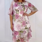 🔥 [S-4XL] 🌺 Rózsaszín sifon ruha fodrokkal 👗