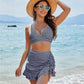 🌊🌞 Gingham magas derekú haskontrollos bikiniszett 👙