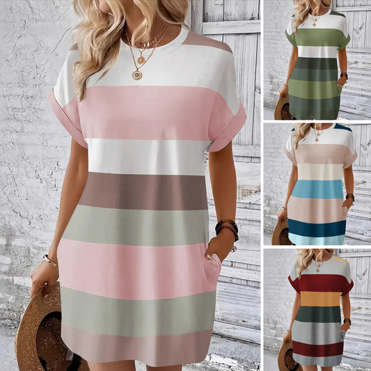 🔥【S-4XL】🌿 Női alkalmi kerek nyakú ruha 🌈👗