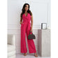 ⏰Nyári kiárusítás: 40%-os kedvezmény🌸【M-2XL】💟Női ujjatlan V-nyakú egyszínű Jumpsuit💃