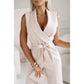 ⏰Nyári kiárusítás: 40%-os kedvezmény🌸【M-2XL】💟Női ujjatlan V-nyakú egyszínű Jumpsuit💃