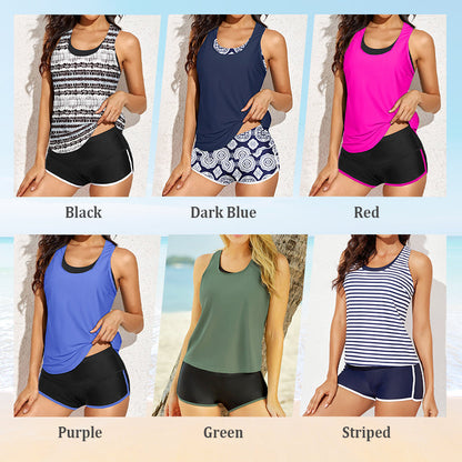 👙 Női kényelmes, mintás 3 részes bikini szett – 🌺 Szabadságot adó, önbizalmat adó fazon és zökkenőmentes, gondtalan nyaralás ✨🌊