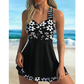🏝️[S-4XL]👙 Női virágos egyrészes fürdőruha 🌊 (rövidnadrággal)