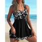 🏝️[S-4XL]👙 Női virágos egyrészes fürdőruha 🌊 (rövidnadrággal)