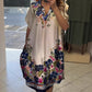 【S-4XL】🌺 Laza V-nyakú hajtókás tervezés virágos ruha 👗