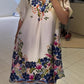 【S-4XL】🌺 Laza V-nyakú hajtókás tervezés virágos ruha 👗