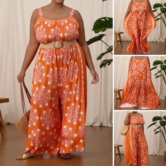 🔥[S-5XL]🍃👗 Lazább, nagy méretű, nyomtatott mintás ruha