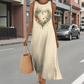 🔥[S-4XL]🥰👗 Szív Silhouette Nyomott Laza Ujjatlan Ruha