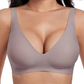 👙🔥 Nyári promóció: 30% kedvezmény 🥰 Mélyen dekoltált, V alakú, push-up, merevítő nélküli, varrás nélküli zselés melltartó