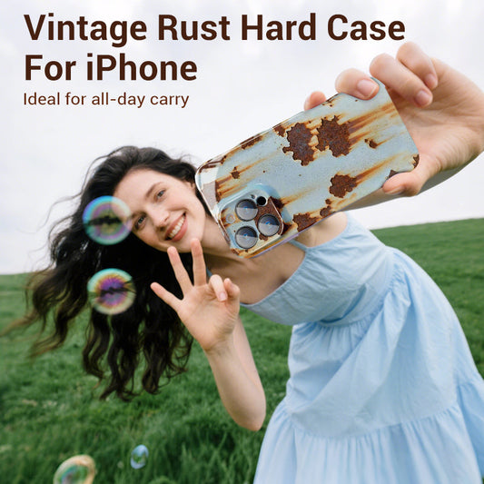 ✨️📱 Vintage merev tok rozsdás mintával iPhone-hoz