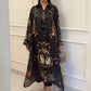🔥 [S-3XL] 👗🌸 Női Mintás V-nyakú Laza Hosszú Ujjú Maxi Ruha