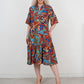 🔥 [S-4XL] 🎨👗 Női alkalmi rövid ujjú színes nyomtatott ruha
