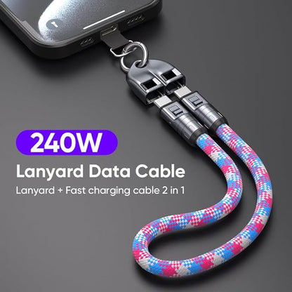 🔥 2 az 1-ben mobiltelefon-nyakpántos gyors töltő adatkábel 📱🔌