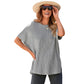 🔥 [S-XL] 🎁👚 Női Loose Fit rövid ujjú kötött felső