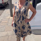 🔥【S-3XL】🌺👗 Női ujjatlan, nyomtatott maxi ruha