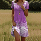 ✨ (S-3XL) 👗🌺 Női nyomtatott, kerek nyakú, rövid ujjú ruha