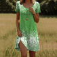 ✨ (S-3XL) 👗🌺 Női nyomtatott, kerek nyakú, rövid ujjú ruha