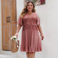 💕 (XL-4XL) 👗✨ Csipke rojtos és körvonalas ruha