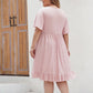 💕 (XL-4XL) 👗✨ Csipke rojtos és körvonalas ruha