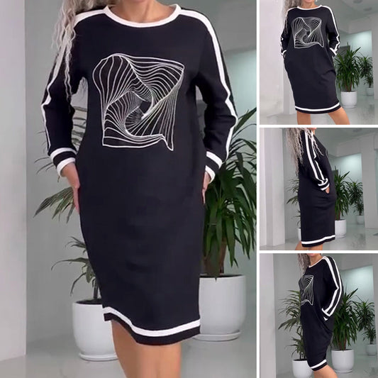 🔥 (S-5XL) 👗 Női Kényelmes, Laza T-Shirt Midi Ruha 💕