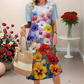 🔥 (S-4XL) 👗🌺 Női Hétköznapi Virágmintás Ruha 💕