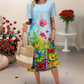🔥 (S-4XL) 👗🌺 Női Hétköznapi Virágmintás Ruha 💕