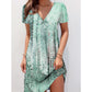 ✨ (S-2XL) 👗💕 Női Nyomott Rövid Ujjú Ruha
