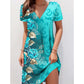 ✨ (S-2XL) 👗💕 Női Nyomott Rövid Ujjú Ruha