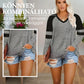 🔥 (XL-4XL) ✨ Női V-nyakú Színes Blokkos Tunika Felsőruha 💕