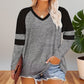 🔥 (XL-4XL) ✨ Női V-nyakú Színes Blokkos Tunika Felsőruha 💕
