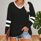 🔥 (XL-4XL) ✨ Női V-nyakú Színes Blokkos Tunika Felsőruha 💕