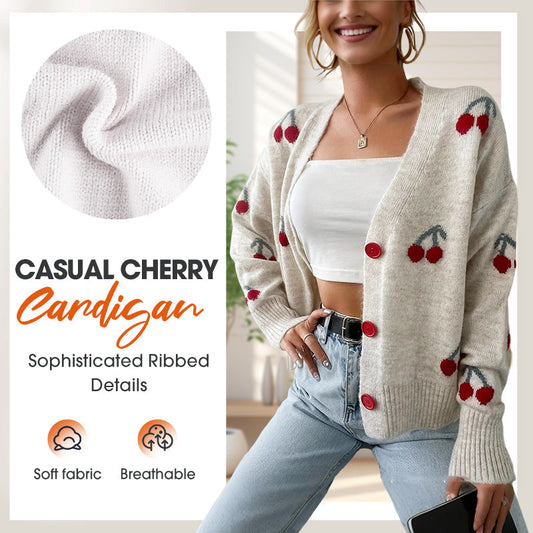 💖 (S-XL) 🌼 Női alkalmi édes cseresznye kardigán 😍