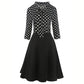 💖 (S-2XL) 🌼 Női elegáns pöttyös midi ruha
