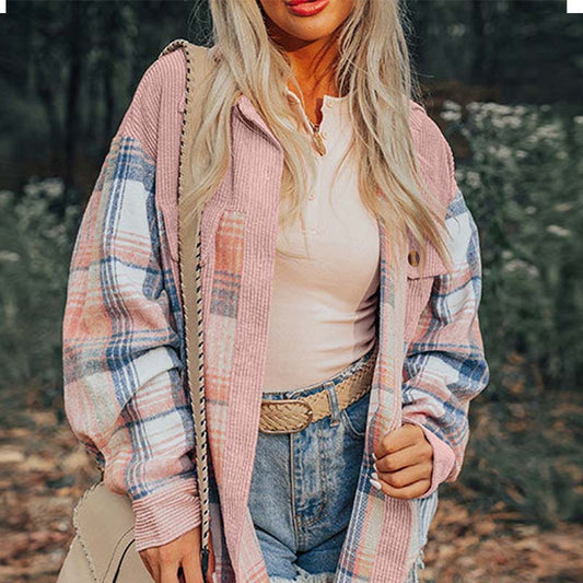 💖【S-2XL】🌼 Alkalmi túlméretezett színes kockás kabát