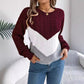 💖【S-XL】🌺 Női alkalmi színes blokkos pulóver pulóver
