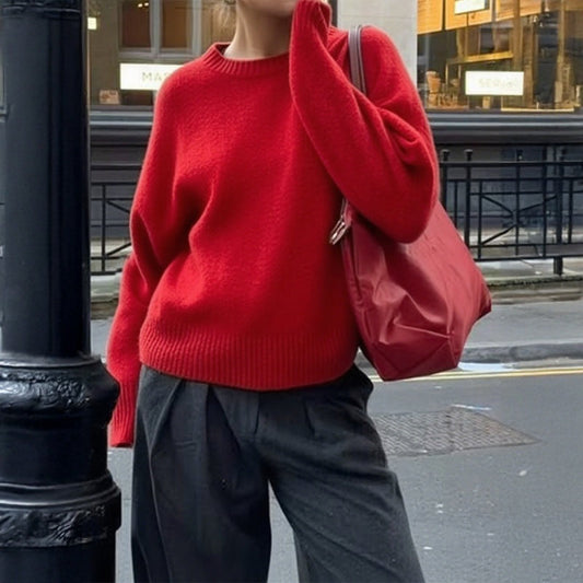 ✨【S-XL】💖 Női divatos laza hosszú ujjú pulóver 😍