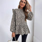 🔥 (S-XL) 🐆 Női Divatos Leopárdmintás Hosszú Ujjú Felső