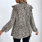 🔥 (S-XL) 🐆 Női Divatos Leopárdmintás Hosszú Ujjú Felső