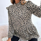 🔥 (S-XL) 🐆 Női Divatos Leopárdmintás Hosszú Ujjú Felső
