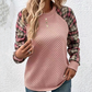 💖 (S-3XL) 🌺 Női Kockás Ujjú Kerek Nyakú Pulóver