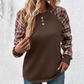 💖 (S-3XL) 🌺 Női Kockás Ujjú Kerek Nyakú Pulóver