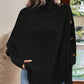 ✨ (S-2XL) 🌺 Női Elegáns Magas Nyakú Aszimmetrikus Szegélyű Káplány Pulóver