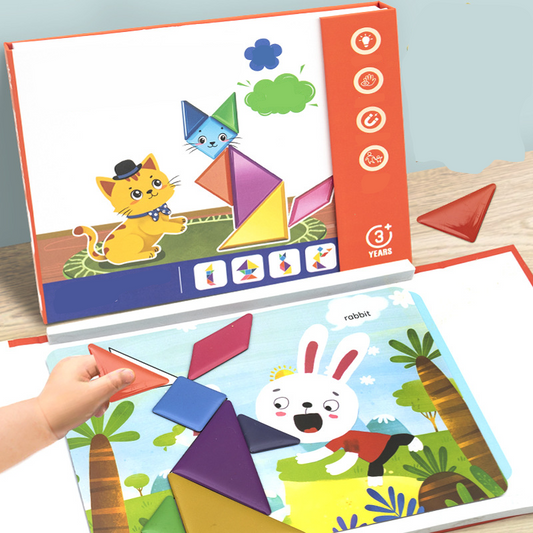 👶🎁 Gyermekek Mágneses Tangram Kirakós Készlet - Fejleszti a Gyerekek Gondolkodási Képességeit 🧩✨